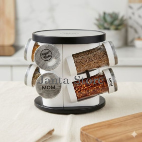 SpiceFlow Rotating Jar Set SmartServe 2-in-1 Spice Dispenser TwinJar Kitchen Storage Organiz