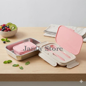 Pink Steel Lunch Box