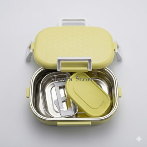 Cello Stainless Steel Lunch Box Set with Lock Lid