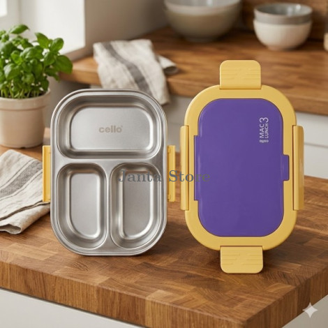 Cello Mac 3 Stainless Steel Lunch Box