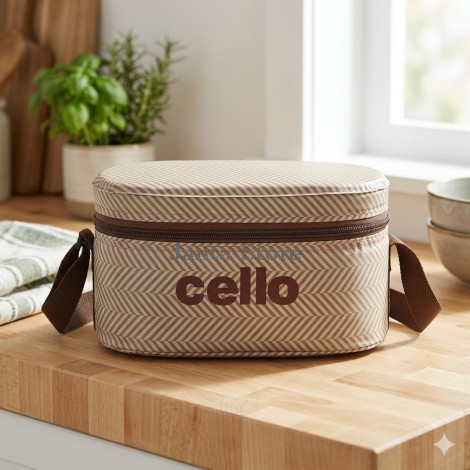 Cello Chevron Insulated Lunch Bag with Adjustable Shoulder Strap
